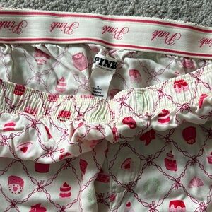 PINK Victoria's Secret Pink and White Cake Print Bottoms